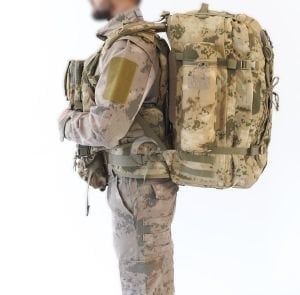 Taktik Askeri Sırt Çantası, 55+10 litre, Jandarma Kamuflajı