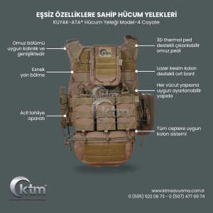 KUYAK-ATA® Hücum Yeleği,Model-4, Coyote